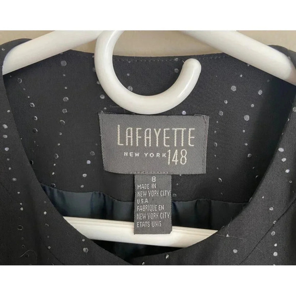 Lafayette 148 New York Black Open Front Wool Blazer Career Jacket Size 8 - Picture 4 of 11